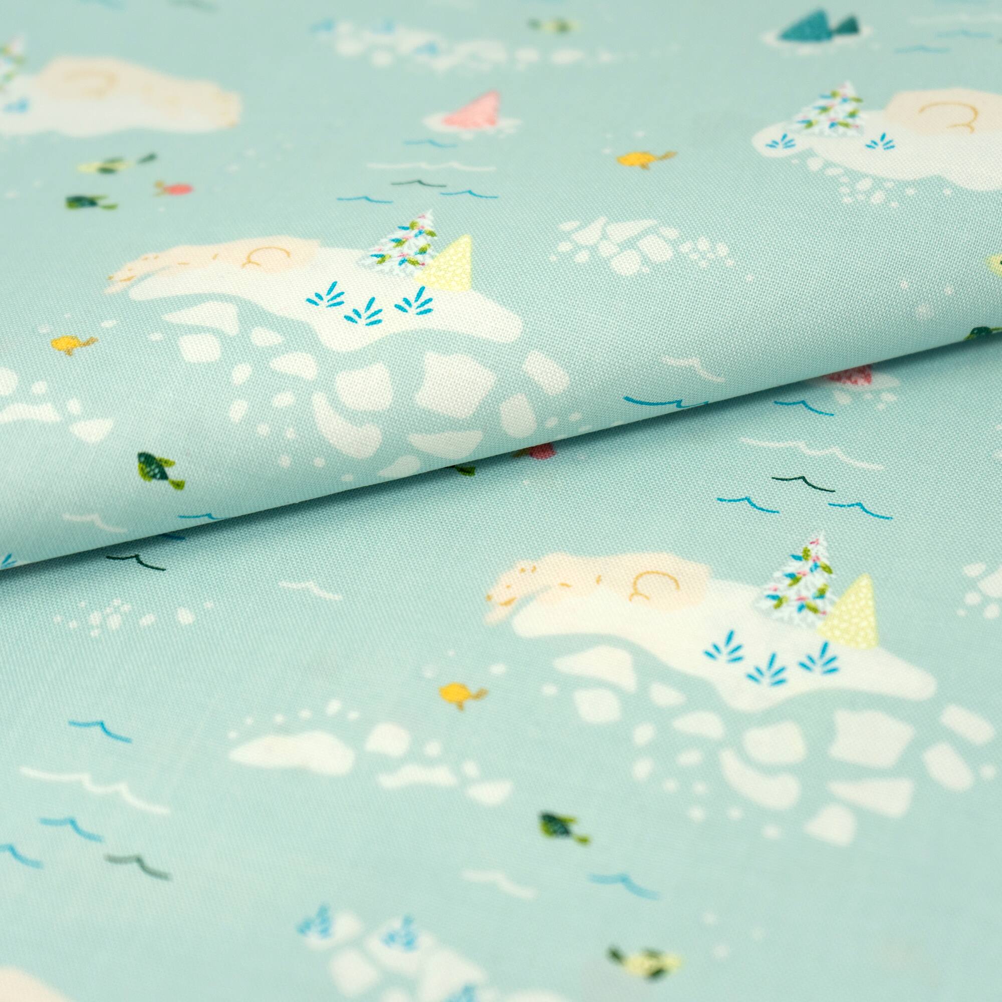 SINGER Christmas Clouds Cotton Print Fabric